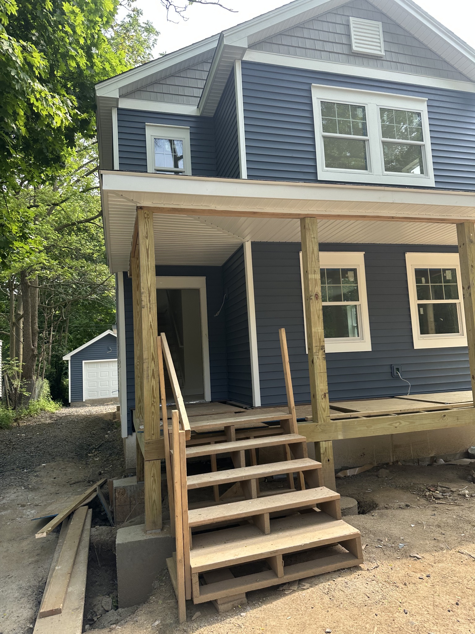 Porch framing in progress